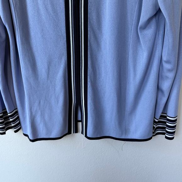Misook Periwinkle Black Zip up block cardigan Size 1X - Picture 4 of 7